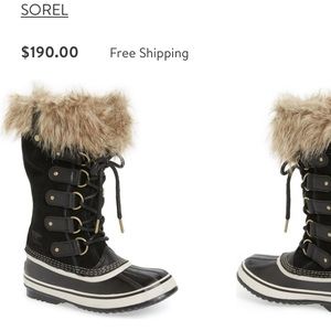 Sorel Joan of Arctic Black/ Stone New in Box